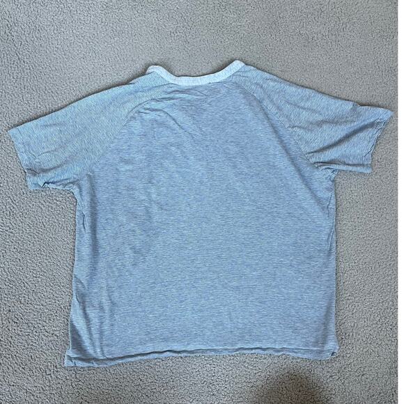 Robert Barakett T Shirt XXL Striped 1/4 Button Blue Soft Raglan Retro 90s 2XL - Picture 6 of 13